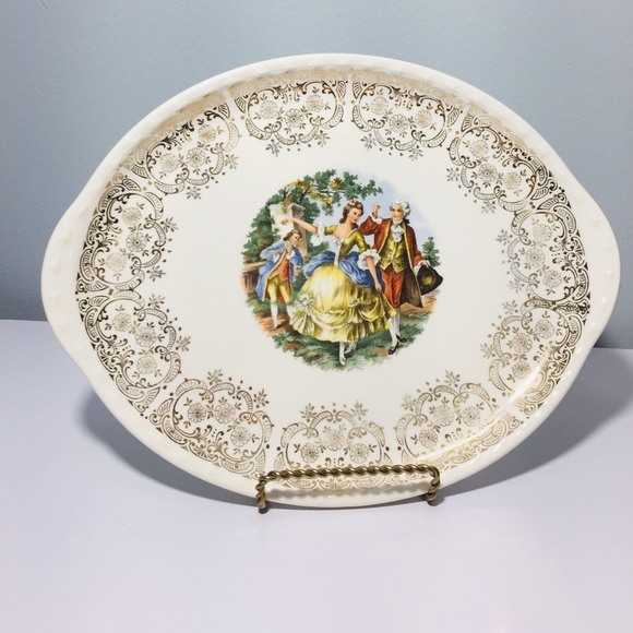 1982, platter plate served Vintage Victorian.  Exc - Picture 3 of 14